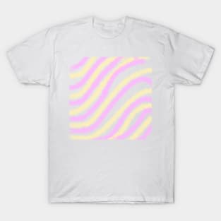 Yellow pink watercolor lines art T-Shirt